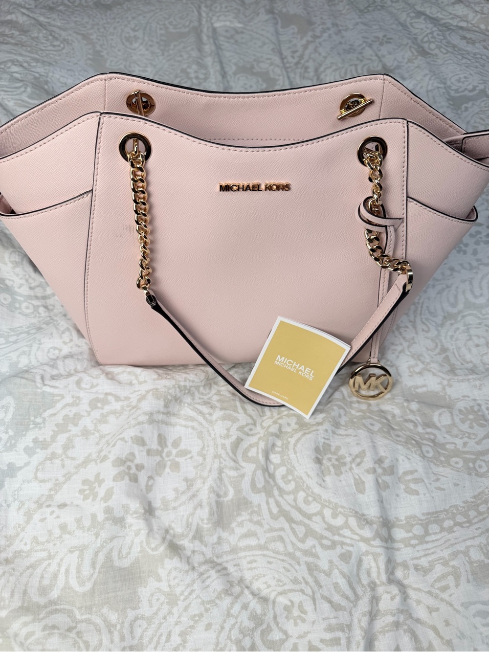 Michael Kors Blush Pink Saffiano Chain-Handle Tote